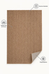 Woven Stripe Scandinavian Kitchen Rug – Light Brown – features