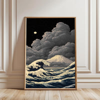 XMosaico Wave and Mountain Aesthetic Wall Décor Poster