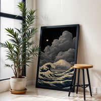 XMosaico Wave and Mountain Aesthetic Wall Décor Poster
