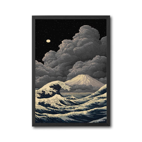 XMosaico Wave and Mountain Aesthetic Wall Décor Poster