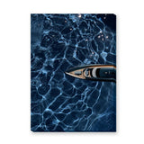 Yacht Ocean Modern Wall Art – Overhead Boat on Deep Blue Water