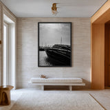 Yacht Photography Modern Wall Art – Black and White Marina Scene