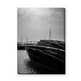 Yacht Photography Modern Wall Art – Black and White Marina Scene
