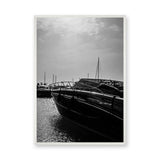 Yacht Photography Modern Wall Art – Black and White Marina Scene