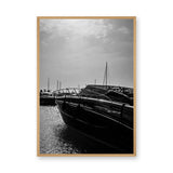 Yacht Photography Modern Wall Art – Black and White Marina Scene