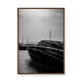 Yacht Photography Modern Wall Art – Black and White Marina Scene