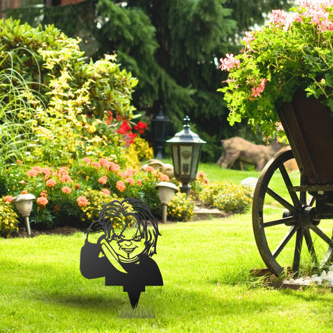 Scary Face Metal Yard Art, Halloween Decor
