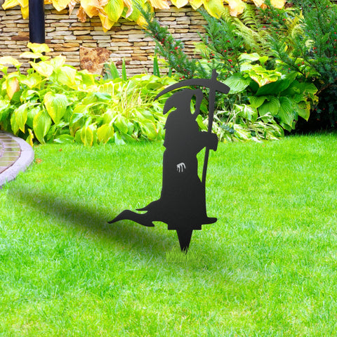 Grim Reaper Metal Yard Art, Halloween Decor