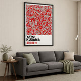 Yayoi Kusama Abstract Pop-Art Wall Art – Red Dot Typography Print