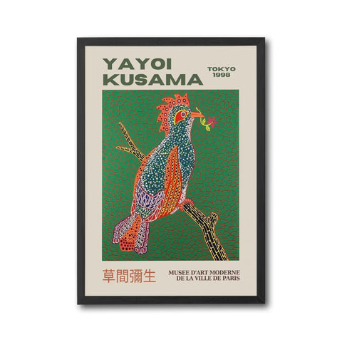 Yayoi Kusama Bird Print – Tokyo 1998 Contemporary Artwork, Aesthetic Home Art Canvas