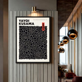 Yayoi Kusama Dots Typography Wall Art – Black Polka Dot Exhibition Print
