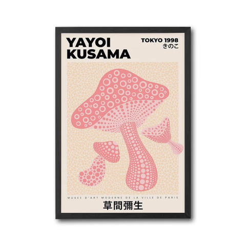 Yayoi Kusama Mushroom Décor Poster – Tokyo 1998 Pop Art Wall Print