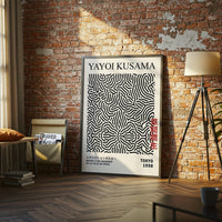 Yayoi Kusama Tokyo 1998 Exhibition Wall Poster – Simple Minimal Artwork, Paris Museum Home Art