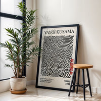 Yayoi Kusama Tokyo 1998 Exhibition Wall Poster – Simple Minimal Artwork, Paris Museum Home Art
