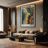 Yayoi Kusama Tokyo Abstract Wall Art – Colorful Dotted Shoreline
