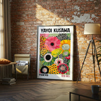 Yayoi Kusama Tokyo Floral Non-Figurative Pop Art Print, Sleek Wall Poster