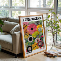 Yayoi Kusama Tokyo Floral Non-Figurative Pop Art Print, Sleek Wall Poster
