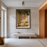 Yellow Scooter Retro Wall Art – Citrus Branches by Striped Wall