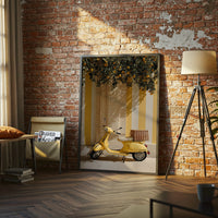 Yellow Vespa Aesthetic Wall Print – Lemon Scooter Print Decor