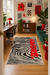 Zebra Amore Modern Area Rug in a office