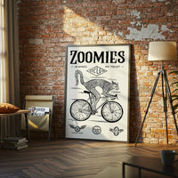Zoomies In Speed We Trust Cat Print – Heritage Style Whimsical Pet Wall Poster