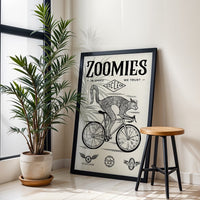 Zoomies In Speed We Trust Cat Print – Heritage Style Whimsical Pet Wall Poster