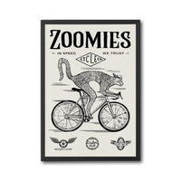 Zoomies In Speed We Trust Cat Print – Heritage Style Whimsical Pet Wall Poster